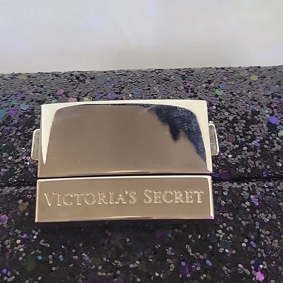 HTF Victoria Secret 2014 Glitter Makeup Cosmetic Train Case/ Box - Picture 8 of 11